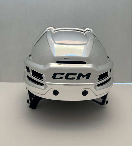 Brand New Pro Stock CCM Tacks 720 Size Medium Silver Chrome Hockey Helmet