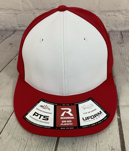 Richardson Youth's PULSE 100% Polyester R-Flex Baseball Hat Red White SM-MD