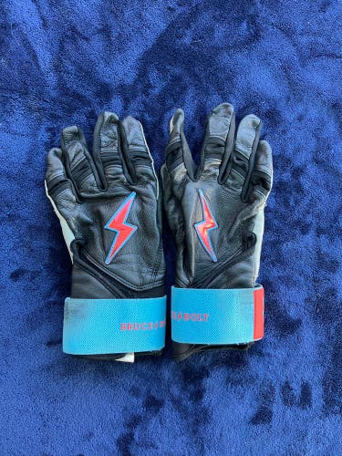 Black Medium Bruce Bolt Batting Gloves (Used)
