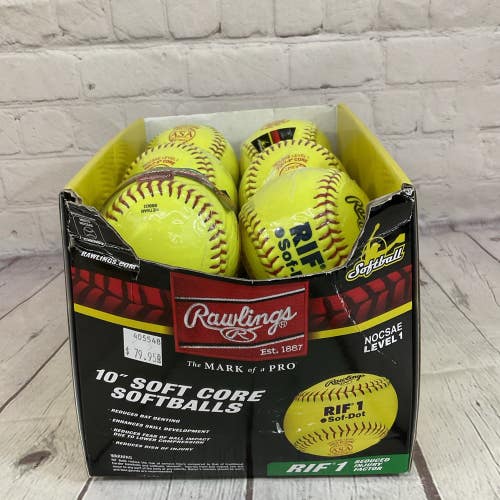 Rawlings 10" Soft Core Softballs Reduced Injury Factor Synthetic Cover Set of 12