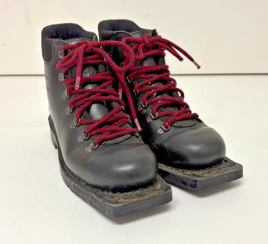 Crispi Mountain 3-Pin 75mm Black Leather Telemark/XC Boots EU 41 US 8 GREAT