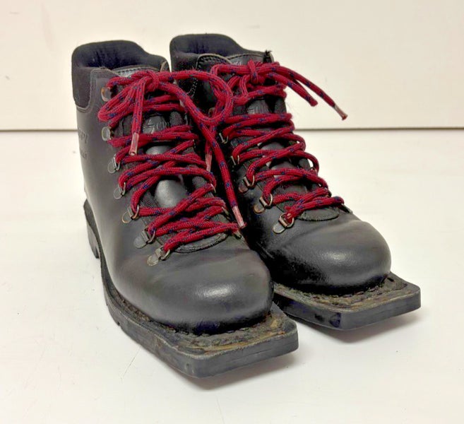 Crispi Mountain 3-Pin 75mm Black Leather Telemark/XC Boots EU 41 US 8 GREAT