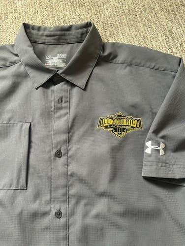 Under Armour All America Lacrosse game team shirt mens XL work grease monkey