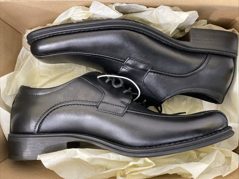 Bass Albany Mens Size 9 Black Leather Balance Dress Shoes Lace Up Comfort Soles