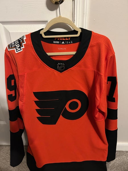 Adidas Carter Hart Philadelphia Flyers 2019 NHL Stadium Series Jersey Size 50 (Used)