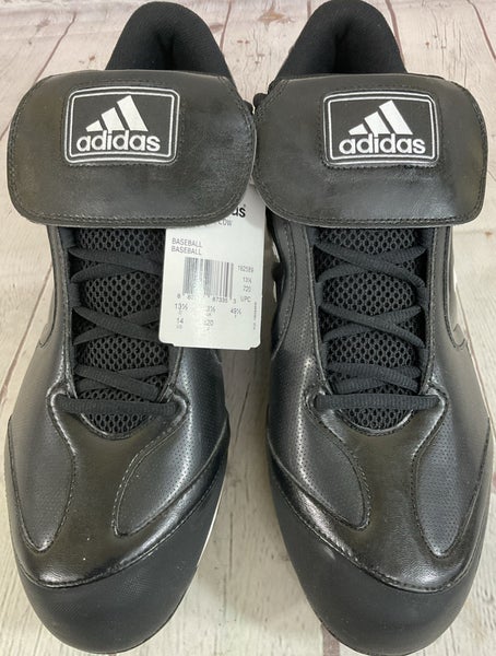 Adidas Excelsior 6 Low Top Mens Size 14 Baseball Cleats Fold Over Tongue Black