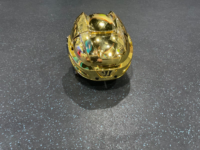 Large Vegas Golden Knights Warrior Covert PX2 Helmet Pro Stock Gold Chrome