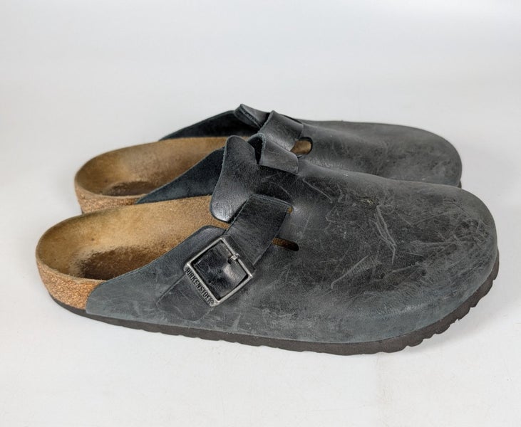 BIRKENSTOCK Boston Black Oiled Leather Clog Shoe Men's Size: 44 / 11