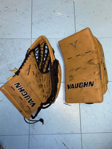 Lightly used Custom Vaughn V6 100 pro Glove and Blocker