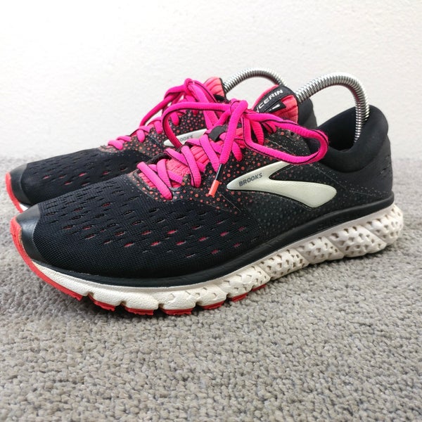 Brooks Glycerin GTS 16 Womens Size 9 Running Shoes Black Pink Trainers Low Top