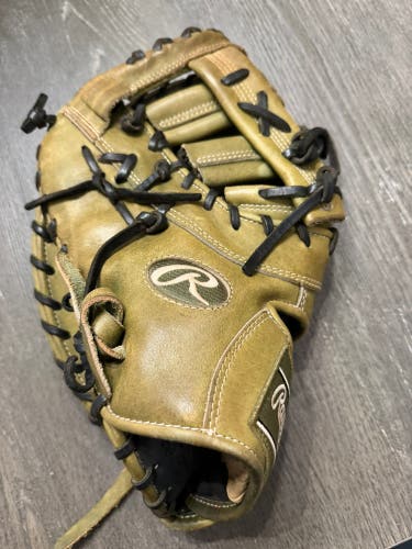 Green Rawlings Heart of the Hide LH First Base Baseball Glove 13" (Used)
