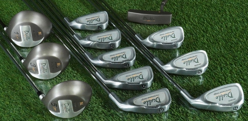 KNIGHT DIABLO GOLF SET 12pc. COMPLETE MENS 1W,3W,5W,3-PW,PUTTER INTERMEDIATE RH