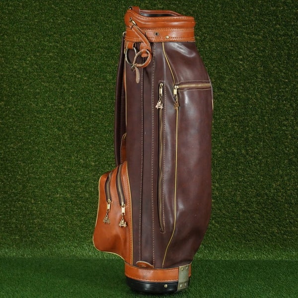 HOT-Z STAFF / CART BAG 3 WAY, 8 TOP GOLF BAG, BROWN ~ VINTAGE!!