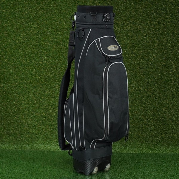 BAG BOY STAFF BAG ROLLING TRAVEL BAG 6 WAY DIVIDERS GOLF BAG, BLACK ~ NO TOP!!
