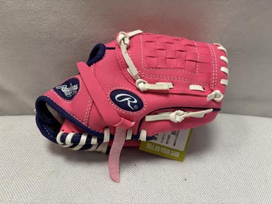Used Rawlings PL90PPW BB/SB Glove RH Throw Pink 9" 11490-S000266791