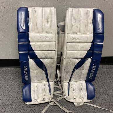 Used Bauer REACTOR 2000 Goalie Leg Pads Junior Navy And White 26" 11855-S000193694