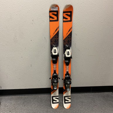Used Salomon NFX Boys DH Ski/Binding Orange 110 cm 11855-S000193667