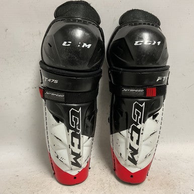 Used CCM JETSPEED FT475 Junior Shin Guards White/Black/Red 11" 11855-S000193653
