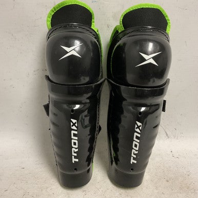 Used Tron X Youth Shin Guards Black And Green 9" 11855-S000193614