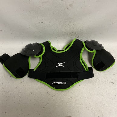 Used Tron X Youth Shoulder Pads Black And Green LG 11855-S000193612