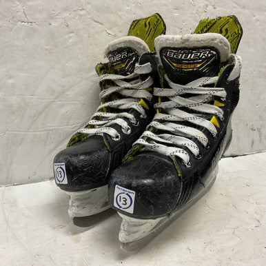 Used Bauer SUPREME M4 Youth Hockey Skate White/Black/Yellow Youth 13.0 11855-S000193547