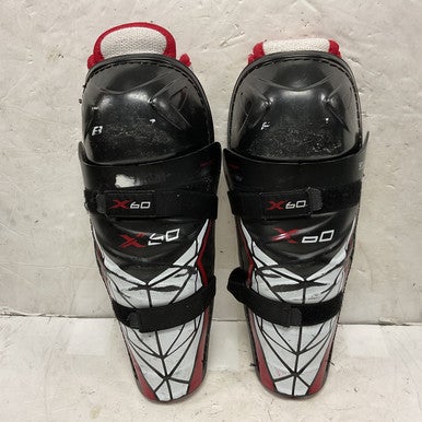 Used Bauer VAPOR X60 Junior Shin Guards White/Black/Red 12" 11855-S000193771