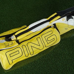 PING MOON-LITE II SUNDAY / CARRY BAG 3-WAY DIVIDERS GOLF BAG, YELLOW / BLACK