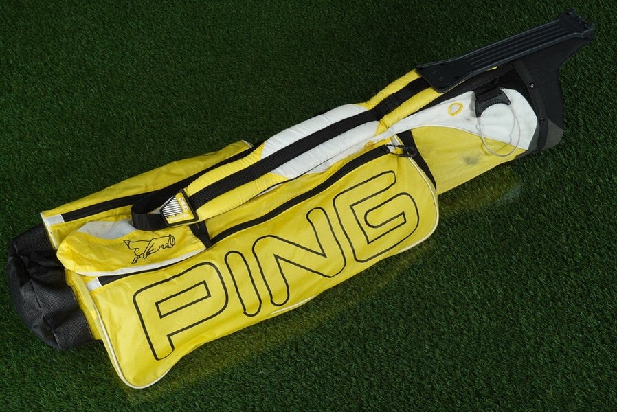 PING MOON-LITE II SUNDAY / CARRY BAG 3-WAY DIVIDERS GOLF BAG, YELLOW / BLACK