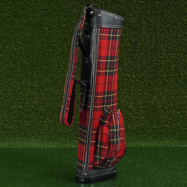 PLAID KIDS JUNIOR 30 TALL CARRY BAG 2-WAY DIVIDERS GOLF BAG ~ RARE & VINTAGE!!