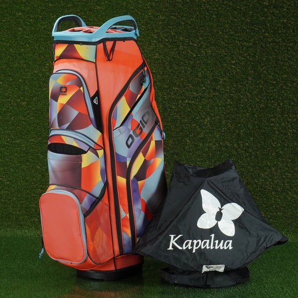 OGIO WOOD CART BAG 15-WAY DIVIDERS GOLF BAG, HYPER CAMO KAPALUA RAIN HOOD, WOW!