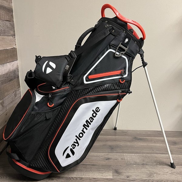 TaylorMade TM20 8.0 Lightweight Golf Stand Bag Black/WH/Red 8-Way Top Dual Strap