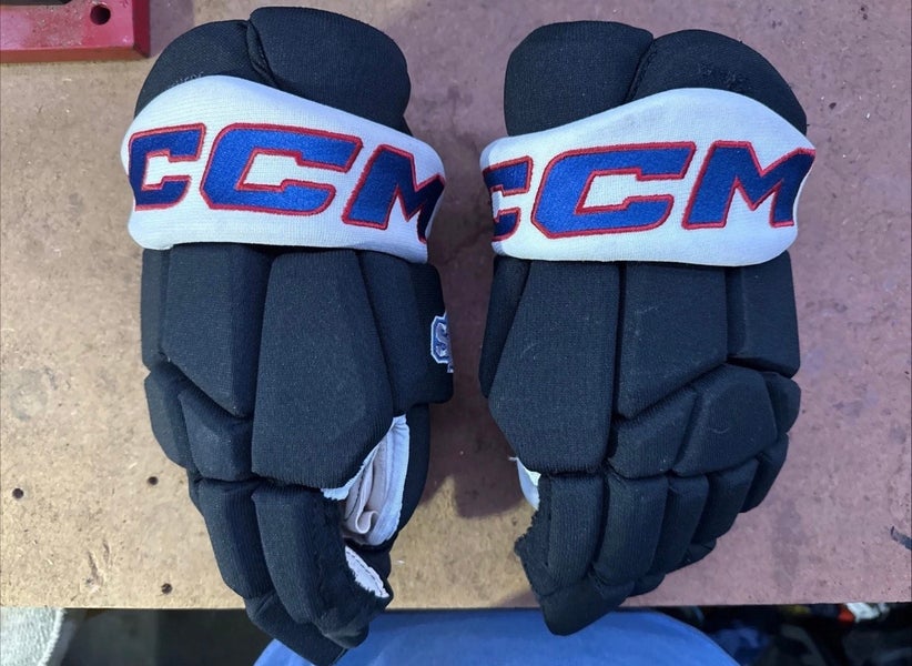 CCM HG85C 13” Hockey Gloves (Used) Custom Black Blue Red White Minnesota Senior or Intermediate