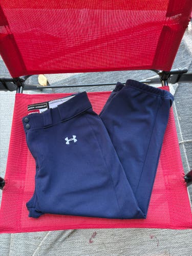 Navy Blue Women's Medium Adult Under Armour Softball Game Pants (New)