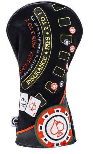 Pins & Aces Blackjack Driver Headcover (Black) Golf 2025 NEW