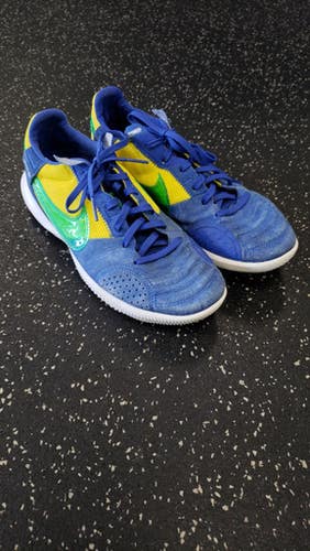 Used Nike BRAZIL STREETGATO Soccer Indoor Shoes Yellow And Royal Blue Senior 8 11849-S000033165