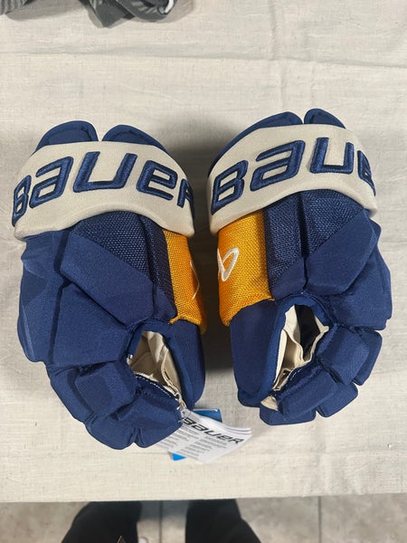 St. Louis Blues Bauer Vapor Hyperlite Gloves 14" Pro Stock (New)