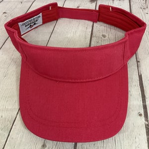 Alleson Athletic Adult's 100% Cotton Adjustable Visor Hat Light Red OSFM