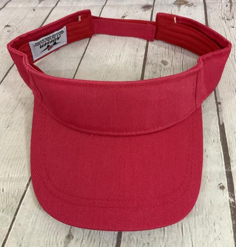 Alleson Athletic Adult's 100% Cotton Adjustable Visor Hat Light Red OSFM