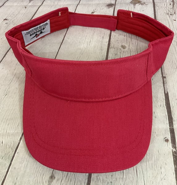Alleson Athletic Adult's 100% Cotton Adjustable Visor Hat Light Red OSFM