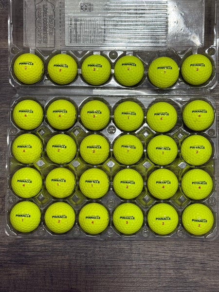 30 Pinnacle Distance / Rush Yellow Golf Balls - Mostly 5A Mint Condition