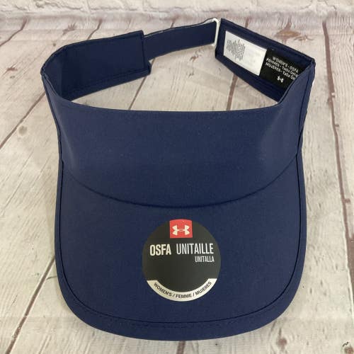 Under Armour 1295137 Women's 100% Polyester Adjustable Visor Hat Navy Blue OSFM