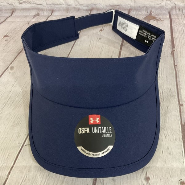 Under Armour 1295137 Women's 100% Polyester Adjustable Visor Hat Navy Blue OSFM