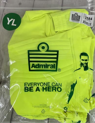 Admiral Youth Large Pure Goalkeepers Padded Shorts Adjustable Waist Neon Yellow