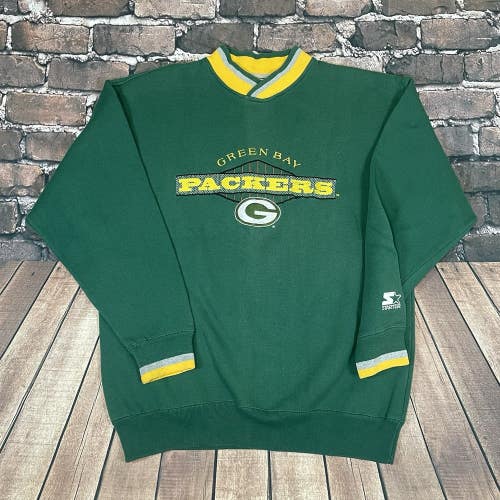 Vintage Starter Green Bay Packers Sweatshirt Crewneck Mens Size XL Embroidered