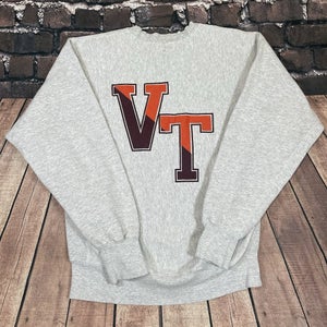 Vintage 80s Virginia Tech Hokies VT JanSport Cross Grain Reverse Weave Crewneck