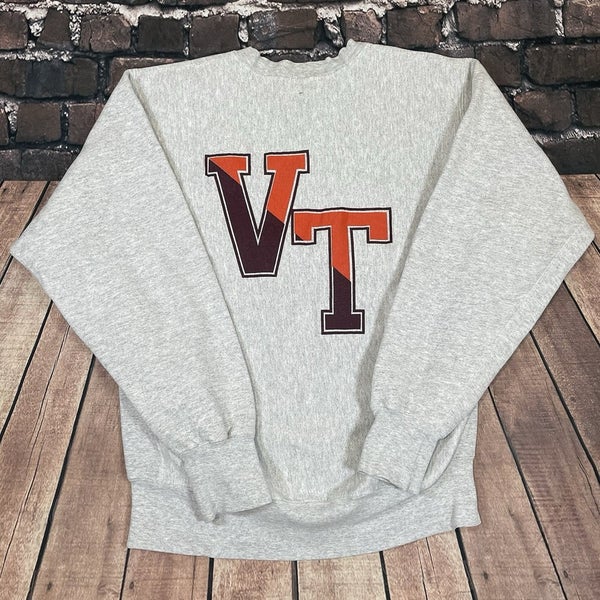 Vintage 80s Virginia Tech Hokies VT JanSport Cross Grain Reverse Weave Crewneck