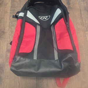 Rawlings black and red softball/baseball backpack(Used)