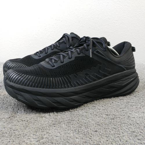 Hoka One One Bondi 7 Mens Size 12.5 Running Shoes Triple Black Sneakers Low Top