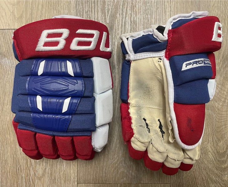 Pro Stock Bauer Pro Series NHL Hockey Gloves 13" Short Cuff Armia Montreal Canadiens