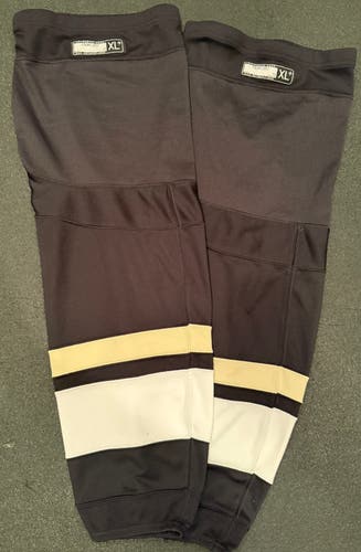 Pittsburgh Penguins Black Reebok Edge Socks Pro Stock Game Used